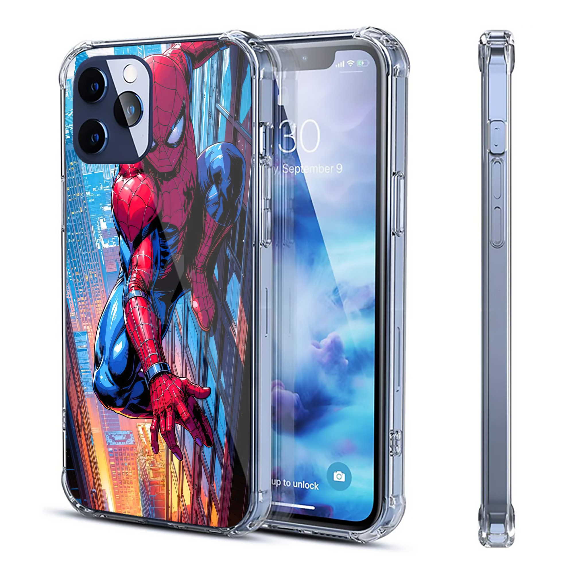 （画像用） Spider Man スパイダーマン 【iPhone 12シリーズ対応】透明スマホケース（クリアソフトケース）